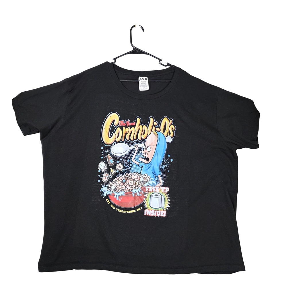 ATD Beavis and Butt-Head T-Shirt XXXXL Black Cornholio Graphic Mens Good‎